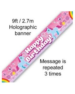 Happy Birthday Unicorn Rainbow Banner - 2.7m (109466A)