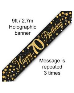 Sparkling Fizz Black and Gold - Banner 70th 2.7m (109507A)
