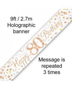 Sparkling Fizz Rose Gold - Banner 80th 2.7m (109519A)