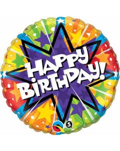 Happy Birthday Radiant Blast - 18 Inch Foil Balloon (11786Q)