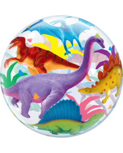 Colourful Dinosaurs - 22 Inch Bubble Balloon (56CM) (13088Q)