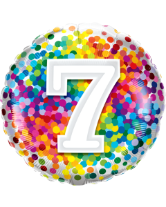 7 Rainbow Confetti - 18 Inch Foil Balloon (13496Q)