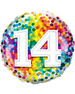 14 Rainbow Confetti - 18 Inch Foil Balloon (13535Q)