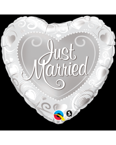 Just Married - 18' Heart Foil Balloon (15816Q)