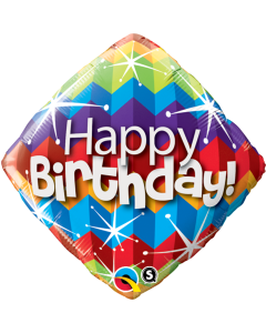 Happy Birthday Zig Zag Diamond - 18 Inch Foil Balloon (16815Q)