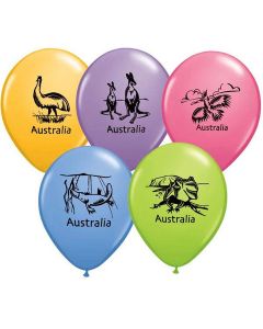 Sizetralian Animals Assorted - 28cm (11 Inch) Latex Balloon (18560Q)