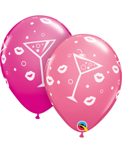 Mixed Drinks & Bubbly - Berry & Rose  - 28cm (11 Inch) Latex Balloon (18850Q)