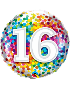 16 Rainbow Confetti - 18 Inch Foil Balloon (18892Q)