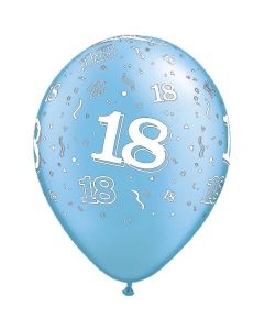 18-A-Round Azure Blue Pearl - 28cm (11 Inch) Latex Balloon (44245Q)