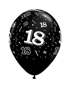 18-A-Round Black Pearl - 28cm (11 Inch) Latex Balloon (44214Q)