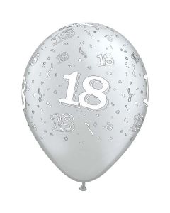 18-A-Round Silver Pearl - 28cm (11 Inch) Latex Balloon (18-15Q)