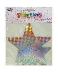 Stars Laser - Silver - Assorted Sizes Pack 9 (201308A)