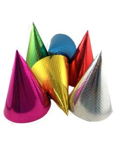 Party Hats - Laser Cone Assorted Colours - Single (202129A)