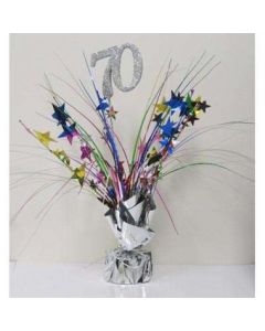 70 Silver Number With Multi Spray Balloon Weight (ZSBW) (207335A)