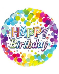 Colourful Confetti Happy Birthday 45cm Foil Balloon (210400A)