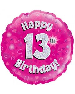 Pink Holographic 13th Birthday 45cm Foil Balloon (210473A)