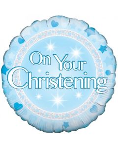 On Your Christening Blue 45cm Foil Balloon (210706A)