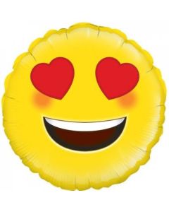 Emoji Heart Eyes 45cm Foil Balloon (210796A)