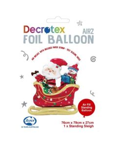 Air standing Santa Sleigh - 76cm Foil Balloon (211297A)