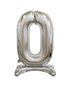 Standing Silver Foil Balloon - 0 Number 30 Inch (214000A)