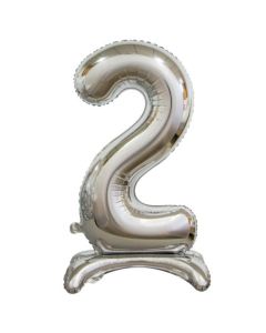 Standing Silver Foil Balloon - 2 Number 30 inch ('214002A)