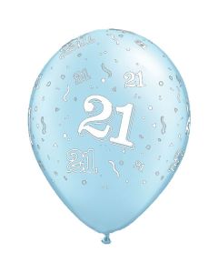 21-A-Round Light Blue Pearl - 28cm (11 Inch) Latex Balloon (44276Q)