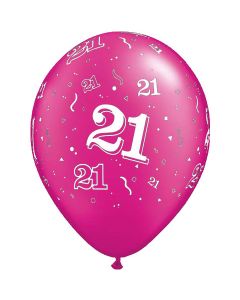 21-A-Round Magenta Pearl - 28cm (11 Inch) Latex Balloon (44521Q)