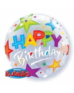 Happy Birthday Brilliant Stars - 22 Inch Bubble Balloon (23595Q)