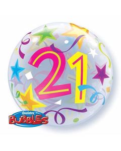 21 Brilliant Stars - 22 Inch Bubble Balloon (24167Q)
