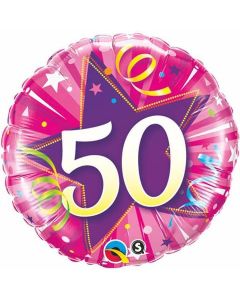 50 Shining Star Hot Pink - 18 Inch Foil Balloon (25259Q)