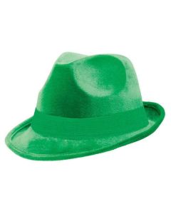 Green Fedora Hat - Velour Gangster Hat (255519.03AN)