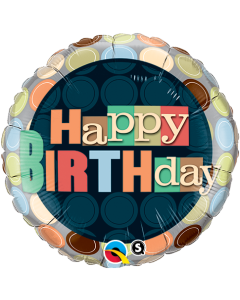 Happy Birthday Dots - 18 Inch Foil Balloon (25680Q)