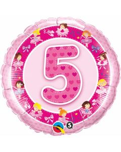 5 Pink Ballerina - 18 Inch Foil Balloon (26315Q)