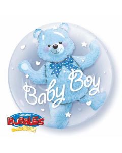Baby Boy Blue Bear - 24 Inch Bubble Balloon (29486Q)