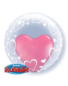 Stylish Hearts - 24 Inch Deco Bubble Balloon (29505Q)