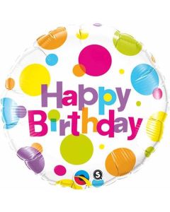 Happy Birthday Poka Dot - 18 Inch Foil Balloon (29827Q)