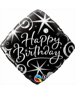 Happy Birthday Elegant Sparkles & Swirls Diamond - 18 Inch Foil Balloonl (29988Q)