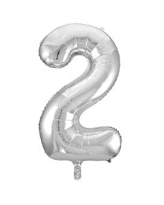 2 Silver Number - 86cm (34') Foil Balloon (2SilverA)