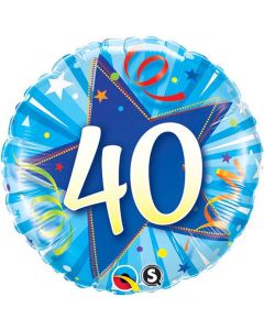 40 Shining Star Bright Blue 18 Inch Foil Balloon (30244Q)