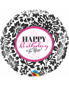 Birthday Elegant Damask - 18 Inch Foil Balloon (30986Q)
