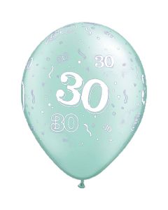 30-A-Round Mint Green Pearl - 28cm (11 Inch) Latex Balloon (44407Q)