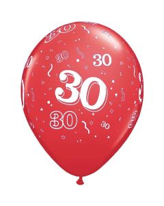 30-A-Round Red Pearl - 28cm (11 Inch) Latex Balloon (30-14)