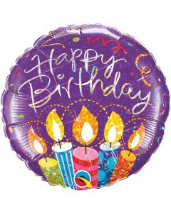 Happy Birthday Candles Holographic - 18 Inch Foil Balloon (34802Q)