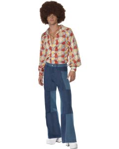 Flared Trousers - Mens Patchwork - Adult Costume (SM33838)