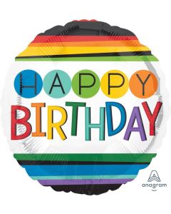 Happy Birthday Rainbow 43cm Foil Balloon (3442901AM)