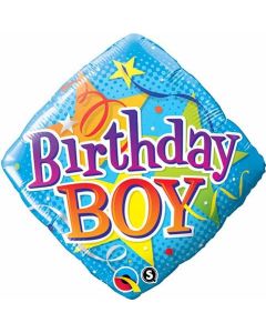 Happy Birthday Blue Stars - 18 Inch Diamond Foil Balloon (34434Q)