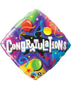 Congratulations Diamond Party Time - 18 Inch Foil Balloon (34438Q)