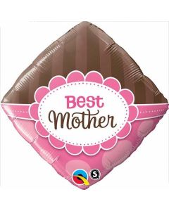 Best Mother Pink & Brown - 18 Inch Diamond Foil Balloon (35091Q)