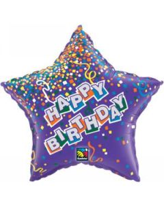 Purple Star Happy Birthday - 18 Inch Foil Balloon (35729Q)