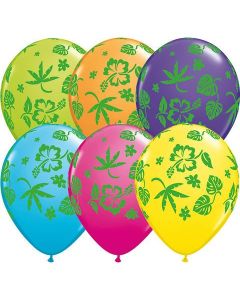Tropical Flora - Tropical Assorted - 28cm (11 Inch) Latex Balloon (36099Q)